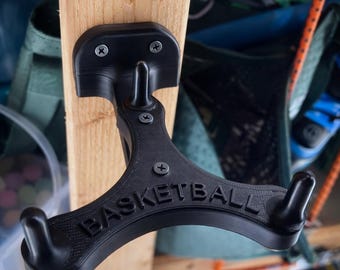 3D Printed Basketball Wall Mount Holder | Sports Ball Storage Rack