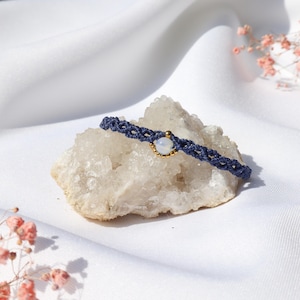 Handmade natural stone bracelet Macrame adjustable Handmade boho jewelry for women Symbolic gift labradorite rose quartz kunzite