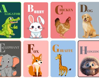 Printable Animal Flashcards for Toddlers | Instant Download | Montessori Learning Cards | Educational Preschool Activity