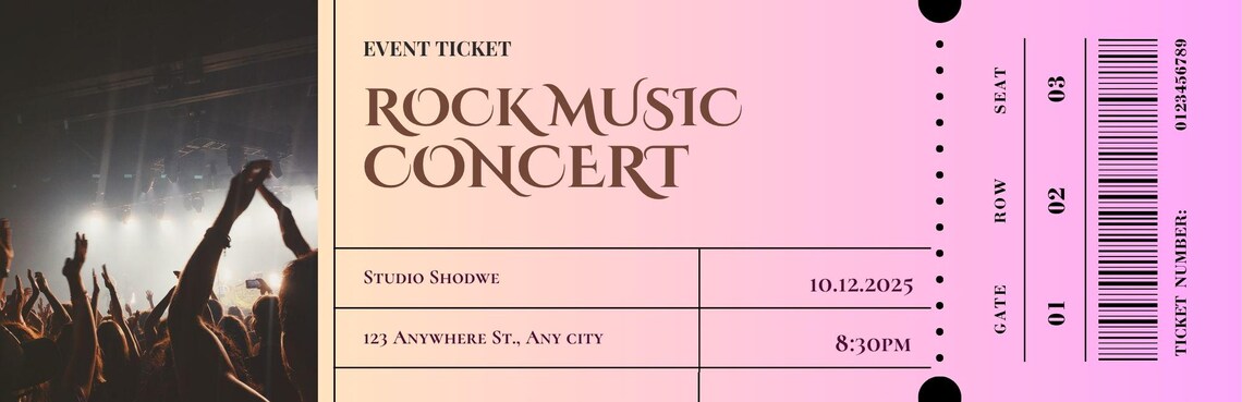 VIP Concert Ticket Template | Editable Canva | Printable Event Pass - Etsy