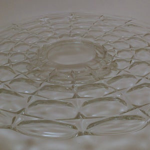 Vintage Cake Plate, Footed Cake Plate, Clear Glass Torte Plate, Constellation Pattern, 13 3/8&#39;&#39;