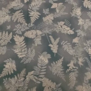 Fabric, Quilt Fabric, Cotton Fabric, Shades of Teal Fern Fronds Print, Tuscan Wildflowers II #8203, Robert Kaufman, 44&#39;&#39;x1Yard+, True Teal