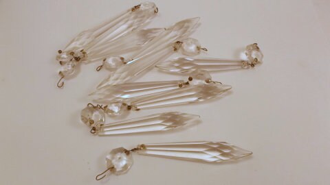 H&D 100pcs 18mm Clear Crystal 2 Hole Octagon Beads Glass Chandelier Prisms Lamp Hanging Parts 