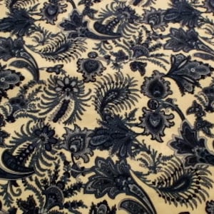 Vintage Fabric, Quilt Fabric, Off White with Blue Paisley and Flourish, 36&#39;&#39; wide, 4 1/2 Yards