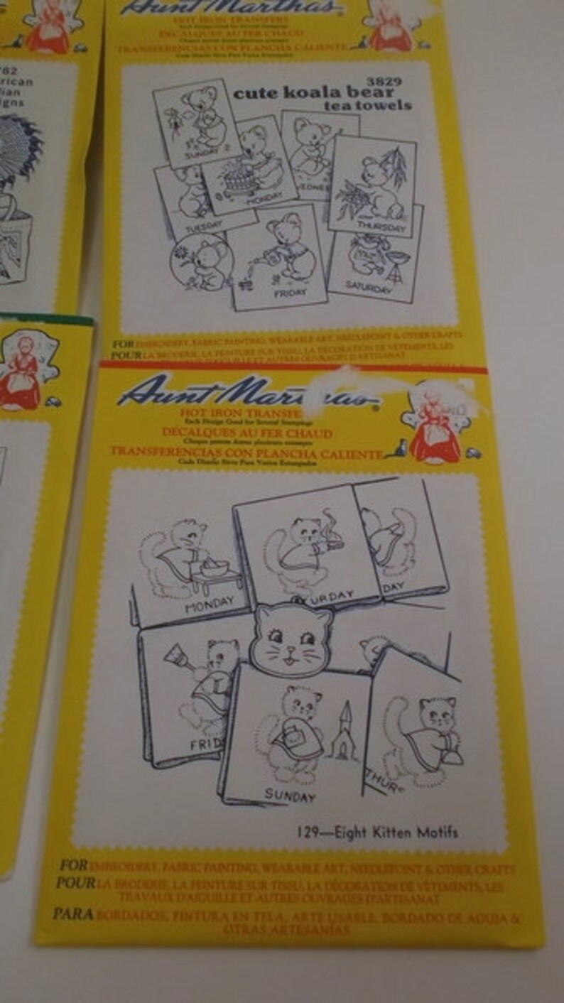Vintage Iron on Transfers, Aunt Martha's Embroidery Transfers, Unused ...