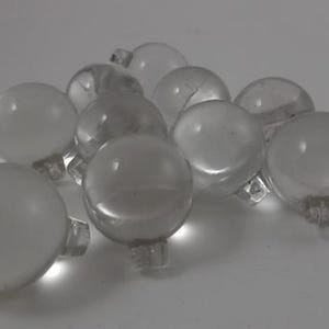 Vintage Chandelier Crystals, Round  Clear Glass Balls with Hanger Hole, 7/8”, 10  Pieces