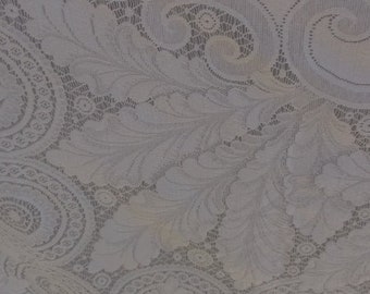 Vintage Tablecloth, Ecru Lace Tablecloth, Quaker Lace Style Tablecloth, Acanthus, faint stains, 66 x 42