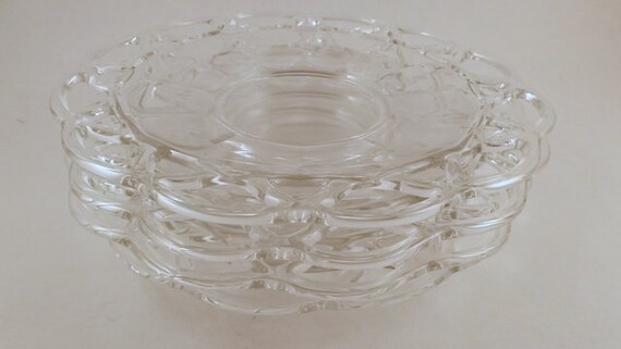 vintage clear glass luncheon plates