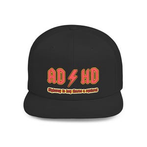 Funny Cap ADHD Snapback embroidered HIGHWAY to HEy look theres a squirrel