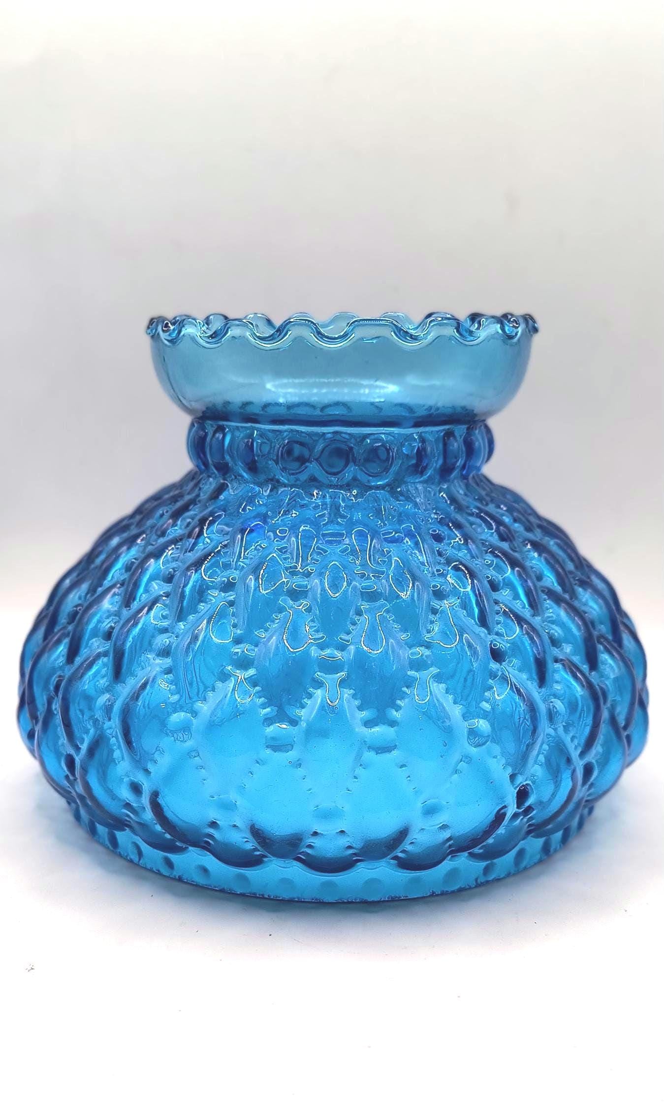 Fenton Blue Oil Lamp - Etsy