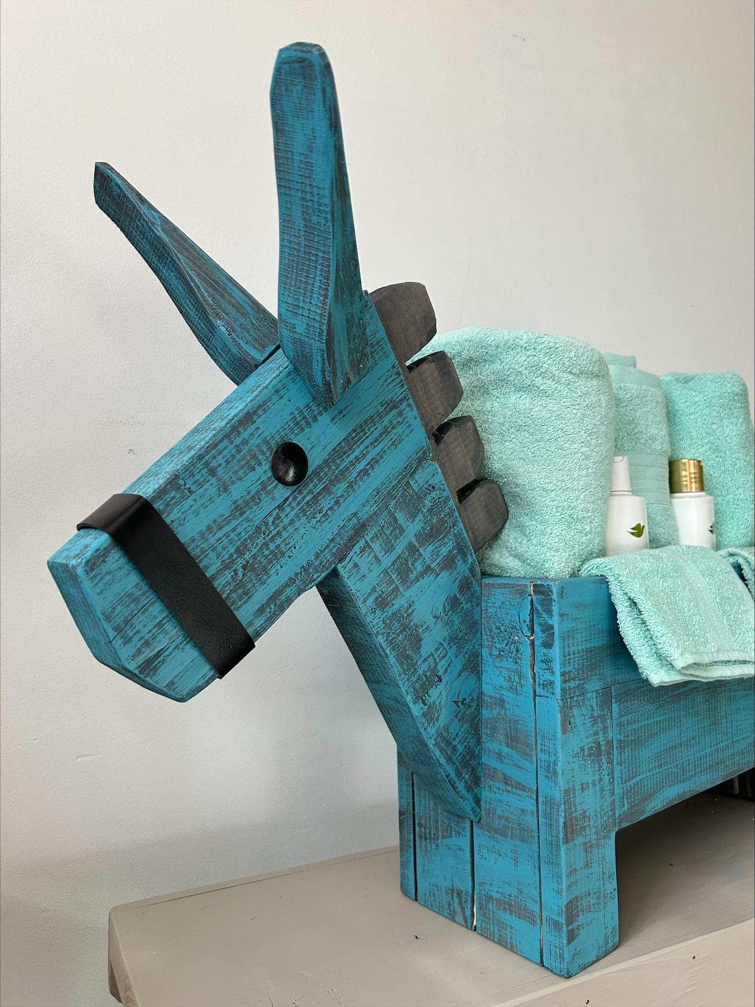 The Knotty & Nice Painted Pine Donkey Planter – Rustic Garden and Wall ...