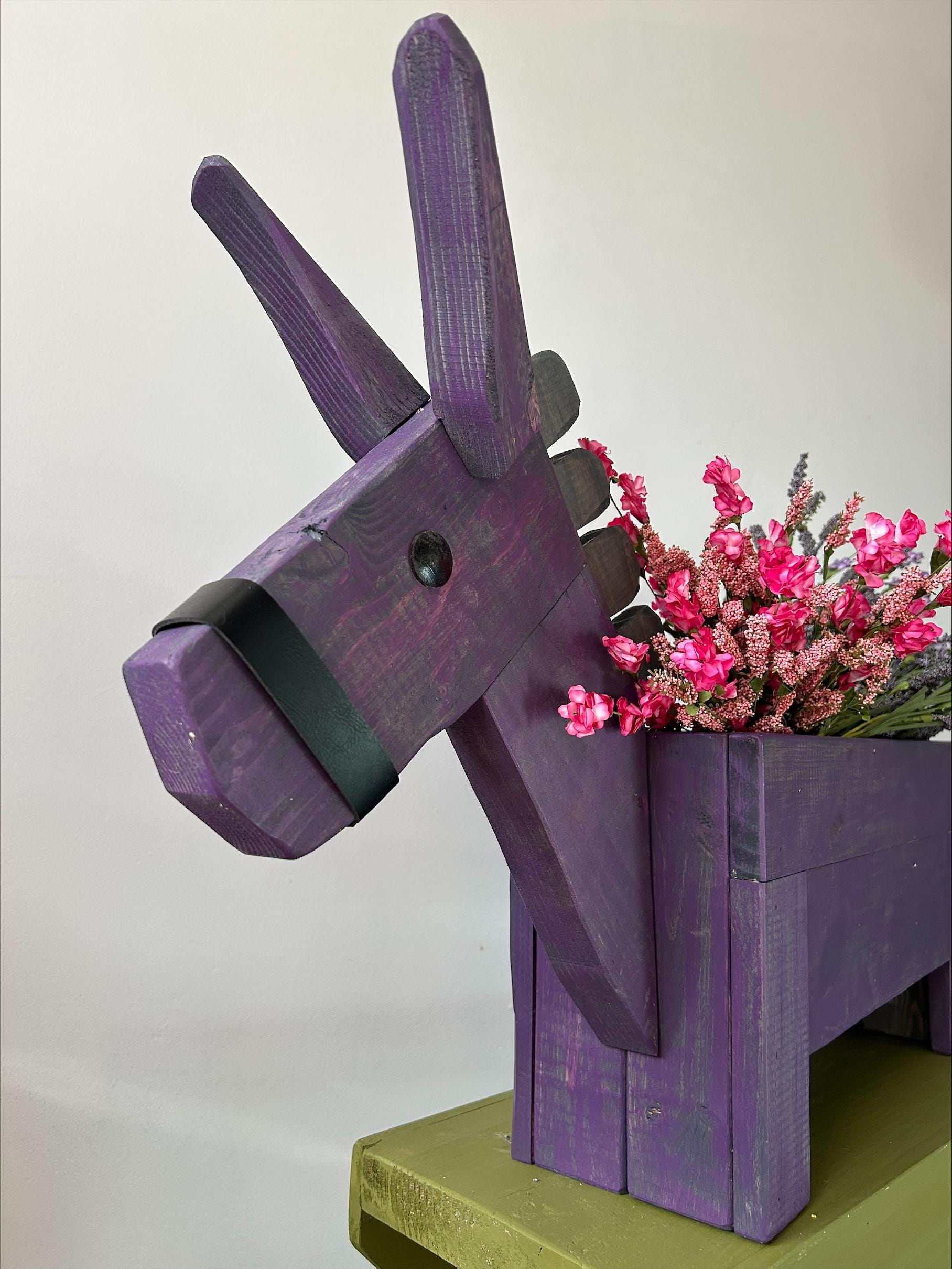 The Knotty & Nice Painted Pine Donkey Planter – Rustic Garden and Wall ...