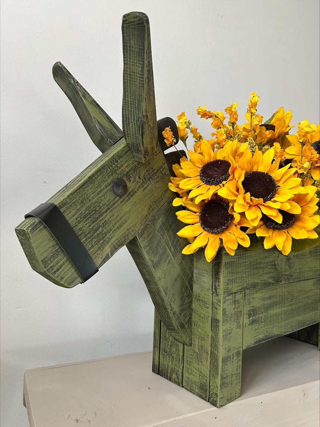 The Knotty & Nice Painted Pine Donkey Planter – Rustic Garden and Wall ...
