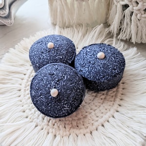 Purple conditioning solid shampoo bar for white grey or silver hair Eco-friendly zero waste sustainable solution for hair care