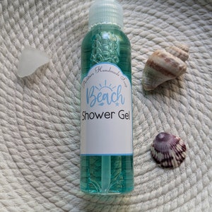 Beach liquid Body wash, Shower Gel Sea spray salt jasmine and mandarin scents for  Beach Spa like experience, moisturizing liquid vegan soap