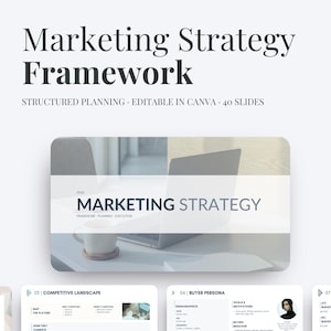 Marketing Strategy Template | Business Strategy Framework | Editable in Canva | Structured Planning