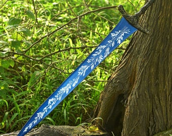 Espada réplica de Elden Ring de la Luna Oscura, hecha a mano, para cosplay de fantasía.