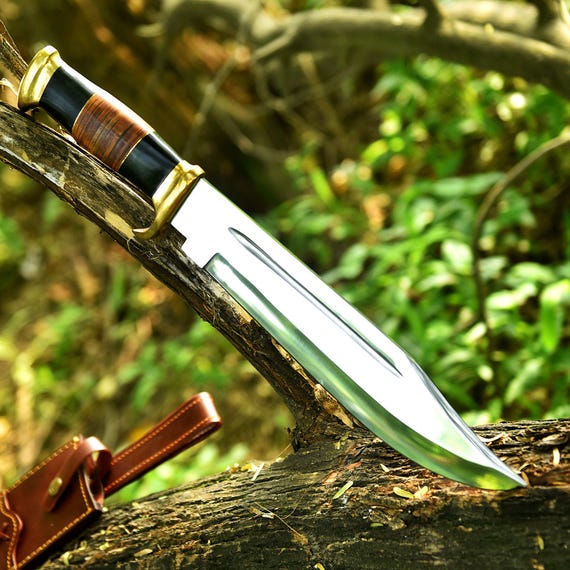 Jean Michel Cazabat Bowie Cosmo 未使用 Crocodile Dundee Bowie Knife for Hunting Mirror Polish Come With