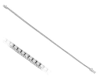 Lab-Grown Diamond Tennis Bracelet in 14K White Gold – 81 Stones 2.12ct