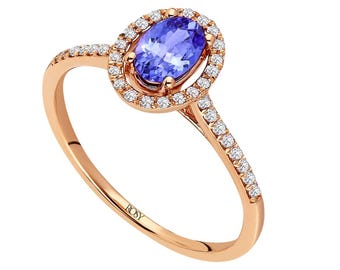 14K Rose Gold “Manyara” Ring with 0.48 ct Tanzanite and 38 Lab-Grown Diamonds