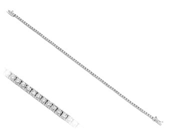 Lab-Grown Diamond Tennis Bracelet in 14K White Gold – 75 Stones 3.02ct