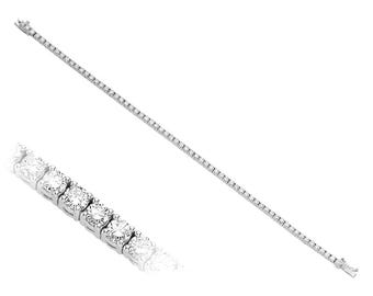 Lab-Grown Diamond Tennis Bracelet in 14K White Gold – 64 Stones 3.78ct