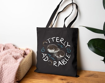 Otterly Bedårande Otter Art Tote Bag | Kraftig bomullscanvasväska