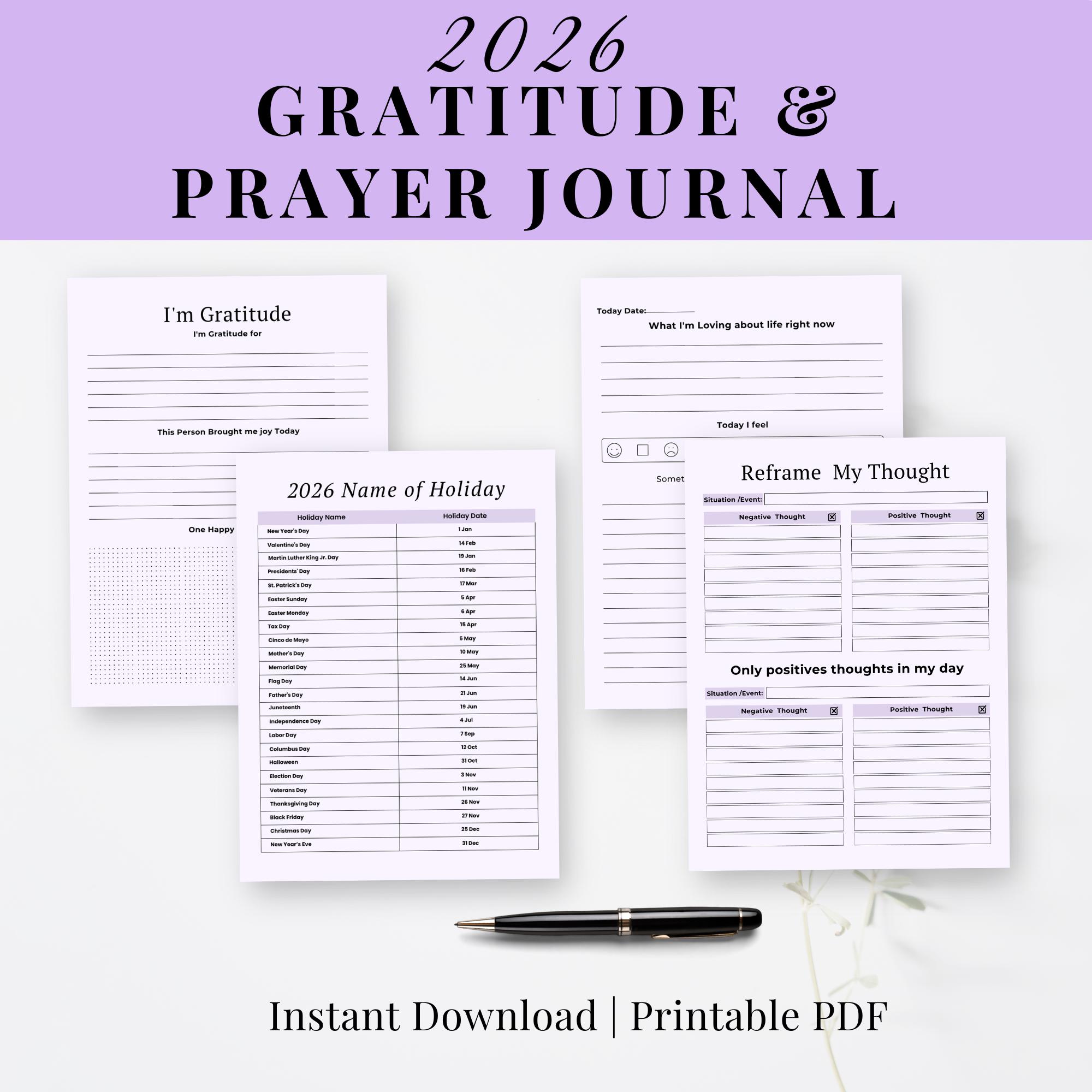 2026 Gratitude and Prayer Journal for Women | Daily Christian ...