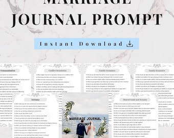300 Marriage Journal Prompts for Couples | Printable Relationship Questions to Deepen Connection | Digital PDF for Intentional Marriages