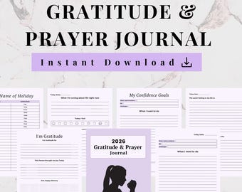 2026 Gratitude and Prayer Journal for Women | Daily Christian Reflection Printable | Faith-Based Devotional Journal | PDF Digital Planner
