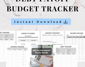Debt Payoff Budget Tracker Printable | Personal Finance Binder | Digital Debt Tracker Template | Expense Log & Monthly Budget Planner PDF
