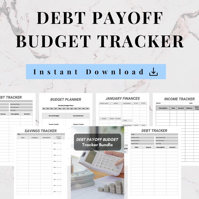 Debt Template.pdf Debt Payoff Budget Tracker Printable | Personal Finance Binder ...