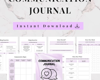 Diario di comunicazione per coppie / Quaderno di conversazione stampabile / Tracker di conversazioni relazionali e pianificatore di risoluzione dei conflitti in formato PDF