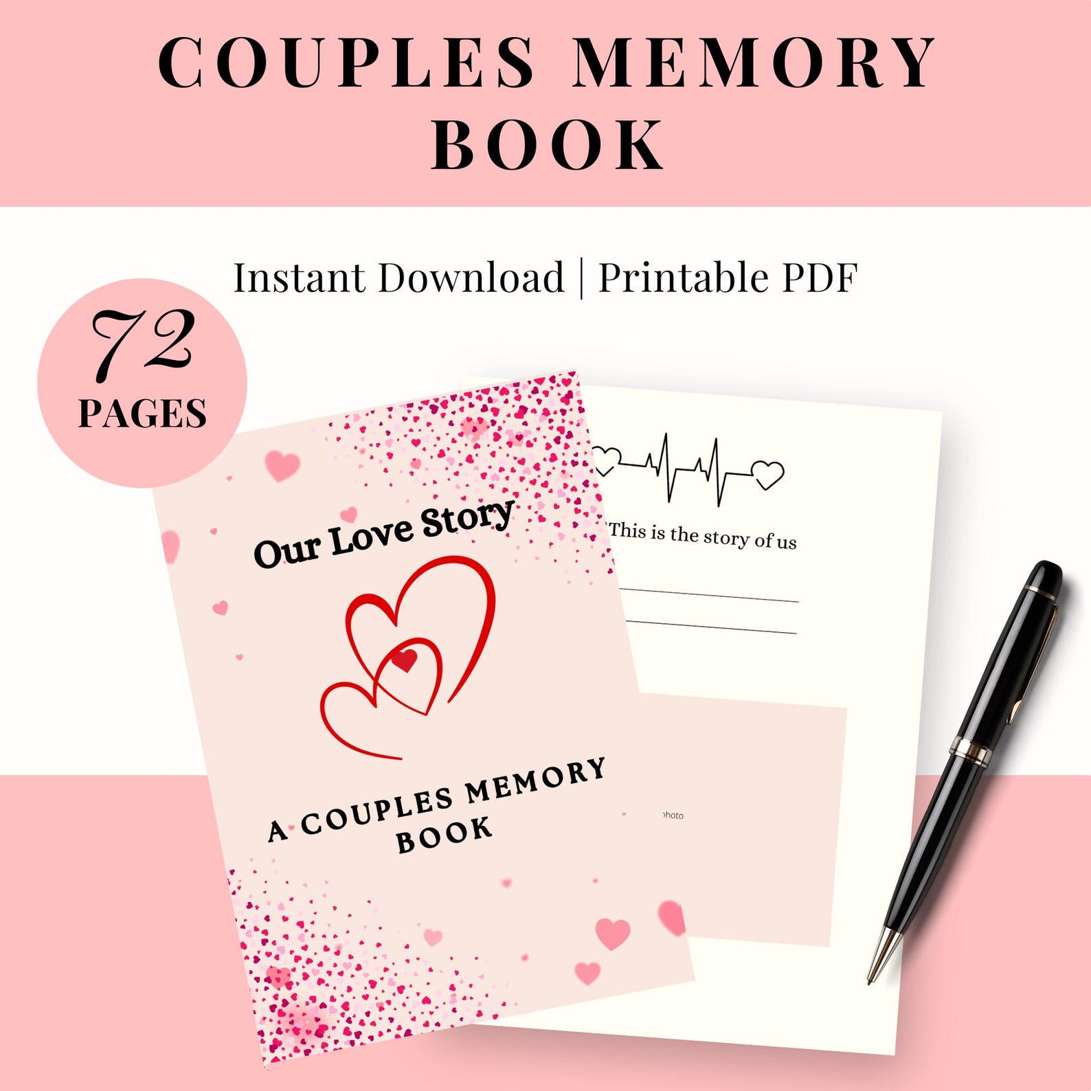Couples Memory Book Printable | Relationship Scrapbook Journal for ...