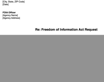 FOIA and Public Records Request Templates | Editable PDF and Word