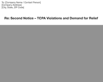 Kit voor TCPA-verzoekbrief en oproeplogboek | Stop robocalls en sms-intimidatie | Bewerkbare juridische sjablonen
