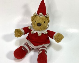 Vintage 1995 IFS Inc Christmas Golden Teddy Bear Plush Stuffed Animal Toy 10"