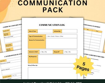 High Conflict Co-Parenting Communication Pack, Organizer PDF (Digital Download)