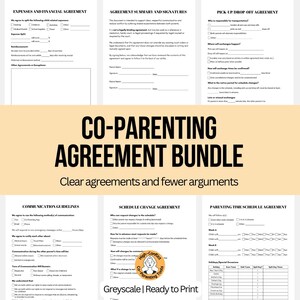 Co-Elternschafts-Vereinbarungs-Bundle | Druckbare Vorlagen für Custody, Kommunikation & Spesen