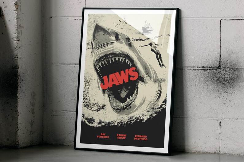 Jaws Frame Jaws 1975 Graphic Poster - Etsy