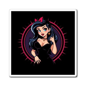 Vintage Pinup Glamour Magnet - Retro Style Refrigerator Decor, Kitchen Accessory, Gift for Her, Pin-Up Art Collector, Nostalgic Home Accent