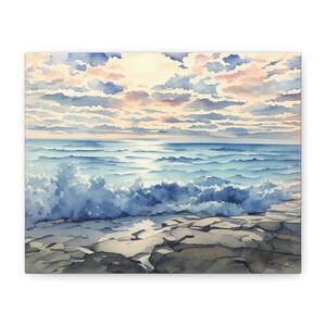Coastal Watercolor Canvas Print: Seaside Home Decor