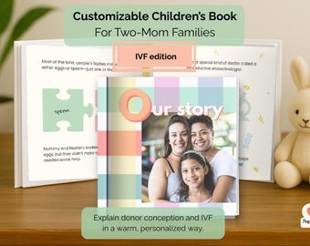 IVF Two-Mom Family Storybook: Customizable Canva Template (Digital Download)