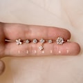 16G/18G Shining Flower Earrings Set • Jewelry Set • Flat Back Earring • Tragus Stud • Helix Conch Stud • Cartilage • Gift For Her • Gift Set