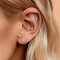 16G/18G Five-Petal Flower Stud Earrings • Internally threaded • Flat Back Earring • Cartilage Stud • Tragus Helix Conch Stud • Gift For Her