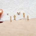 Natural Labradorite Sterling Silver Earring Set \u2022 Moonlit Aurora Collection \u2022 Flat Back Studs \u2022 Cartilage Tragus Helix Conch \u2022 Gift for Her
