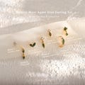 Natural Moss Agate Sterling Silver Stud Earring Set \u2022 Moss Garden Collection \u2022 Flat Back Cartilage Studs \u2022 Tragus Helix Conch \u2022 Gift for Her