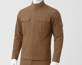 Brown Utility Cosplay Suit | Star Wars Inspired Rebel Officer Costume | Tactical Uniform Outfit