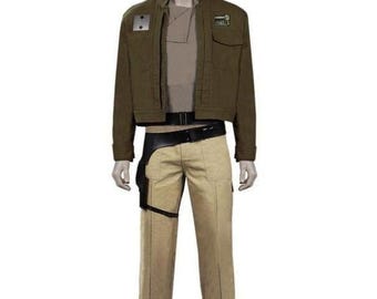 Rebellofficer Cosplay-kostym | Star Wars-inspirerad jacka och byxor | Skärmkorrekt rebelloutfit | Halloween