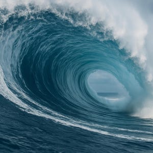 Rugido de las profundidades, arte de pared de olas del océano, 3 tamaños incluidos